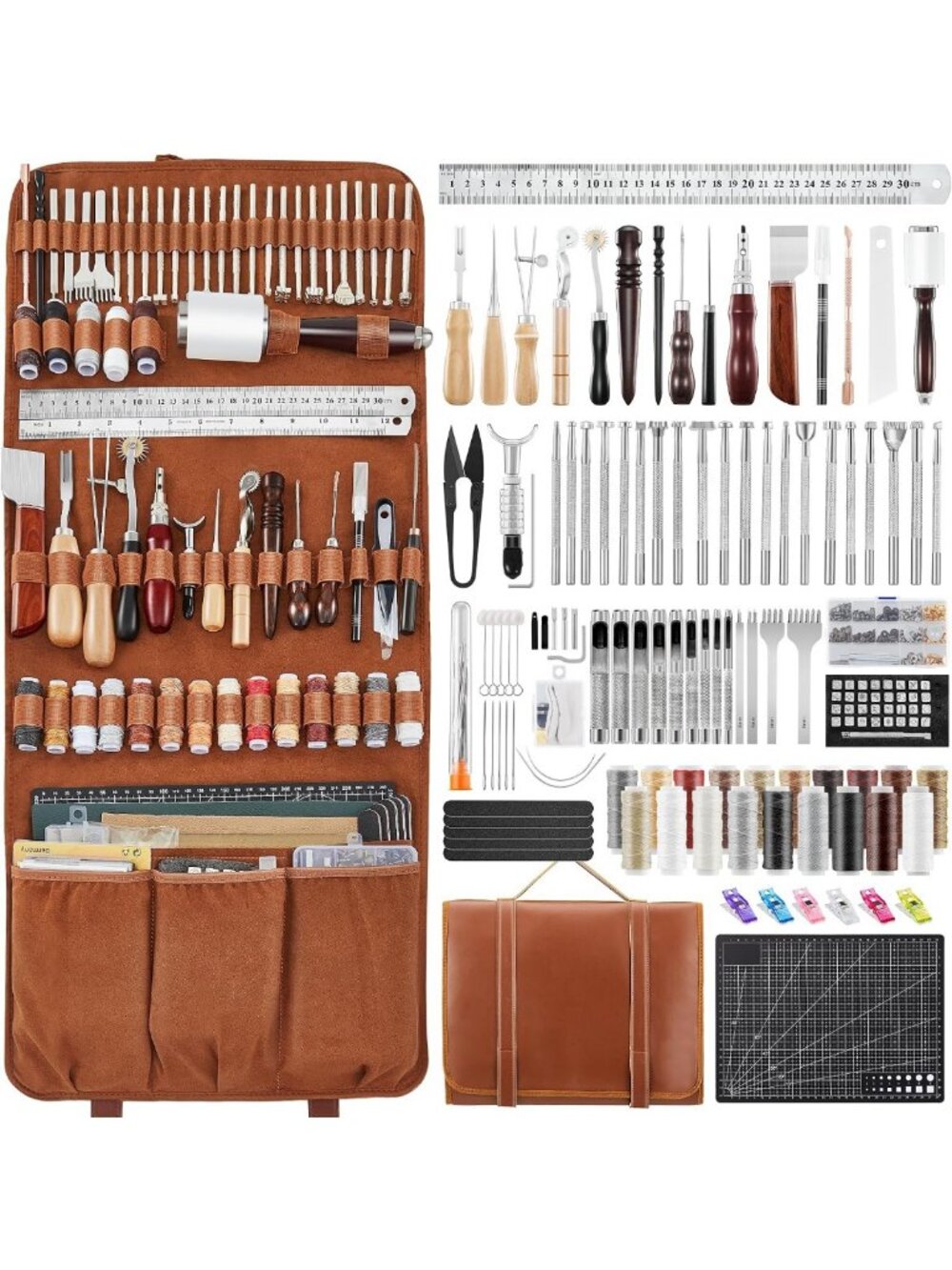Leather Working Tools Kit | Complete Leather Crafting Set | Tooling & Craft